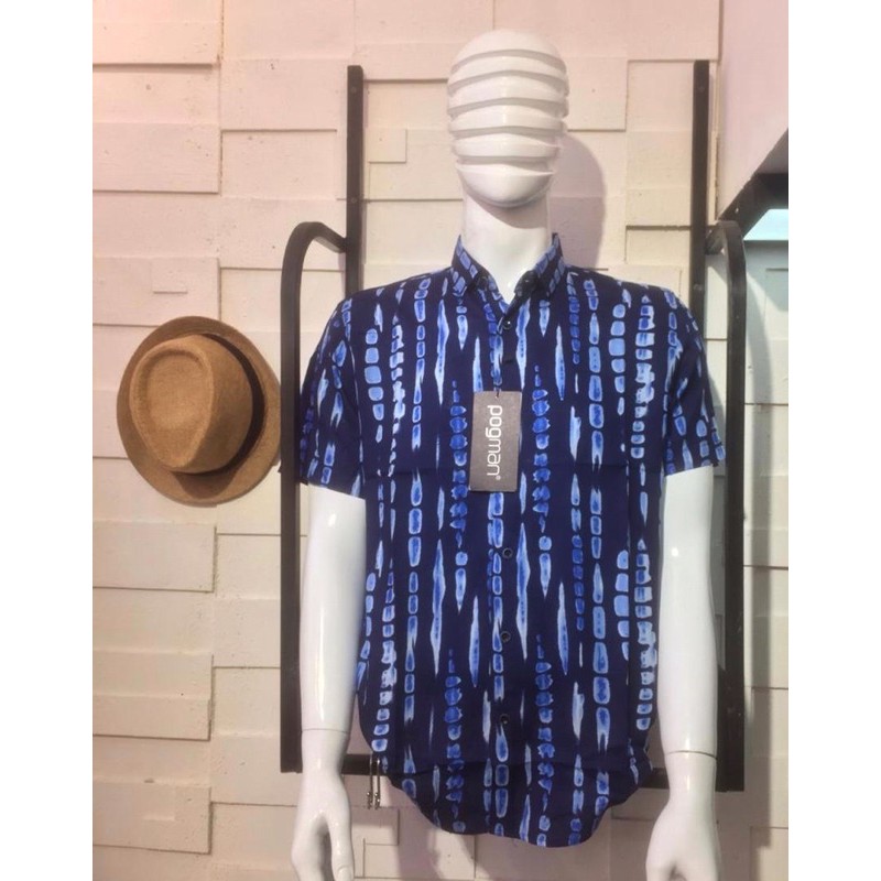 kemeja pria rayon premium printing POGMAN original