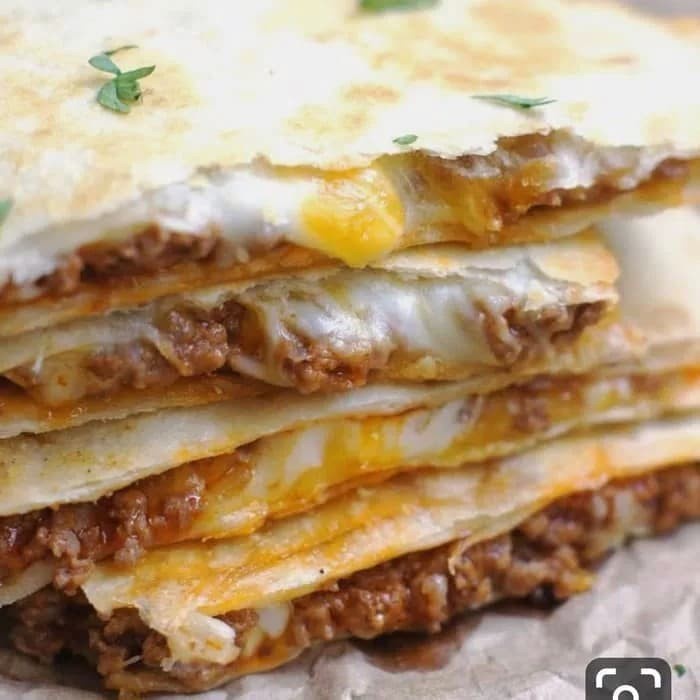 

⭐ COD ⭐ Cheesy Beef Quesadillas makanan modern cheese quesadilla cafe resto - Vegetarian
