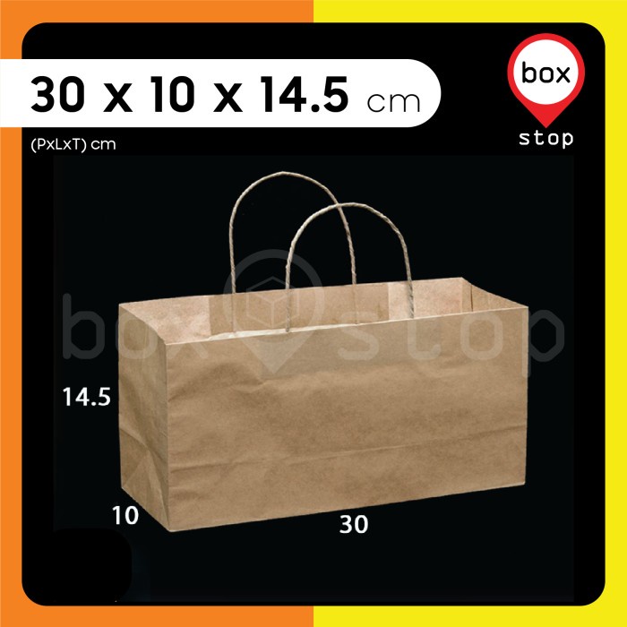 

Paper Bag - Paperbag Polos - KRAFT COKLAT - 30x10x14.5 cm (20 pcs)