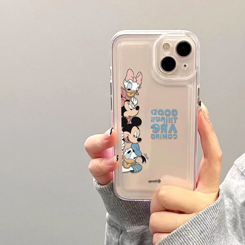 Soft Case Silikon TPU Transparan Motif Kartun Untuk IPhone 14 13 12 Pro Max 11 XS XR X 8 7 6S Plus