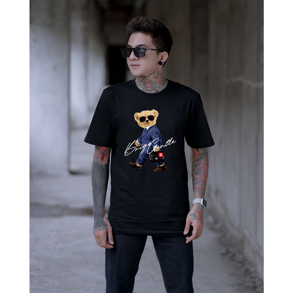 BRIGO Kaos Lengan Pendek Bear Gentle || Kaos Katun Combed M-XL || Kaos Distro BRIGO Beruang Gentle