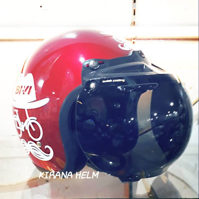 HELM BOGO BIVI SNI - MOTIF BAD BOY MERAH