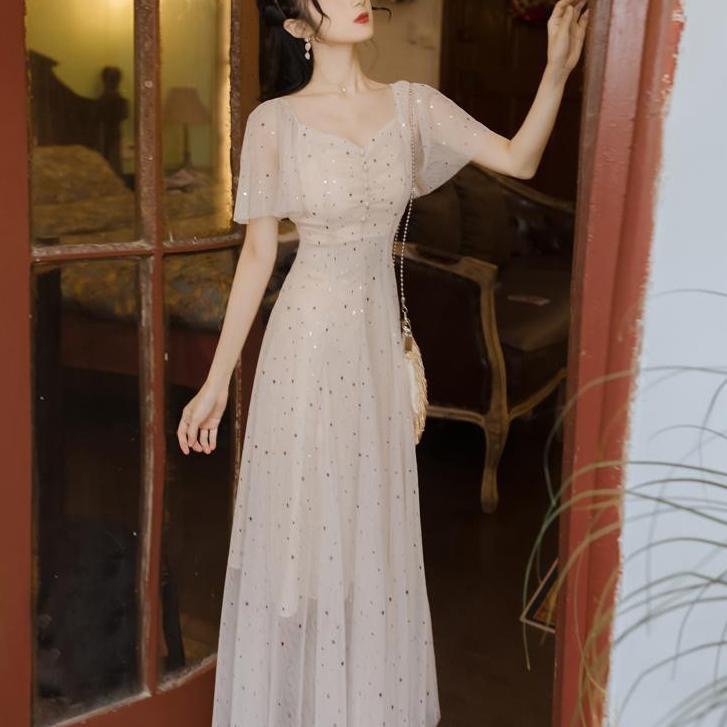 Terbaik COD dress brukat/dress brukat import/long dress satin/dress brukat pendek/long dress brukat/