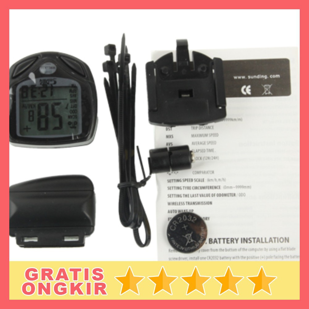 Speedometer Sepeda Wireless Display LCD SD-548C Black Grab Medan