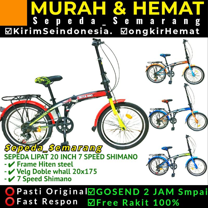 SEPEDA LIPAT SEMARANG 7 SPEED SHIMANO merek Interbike Dewasa dan Anak