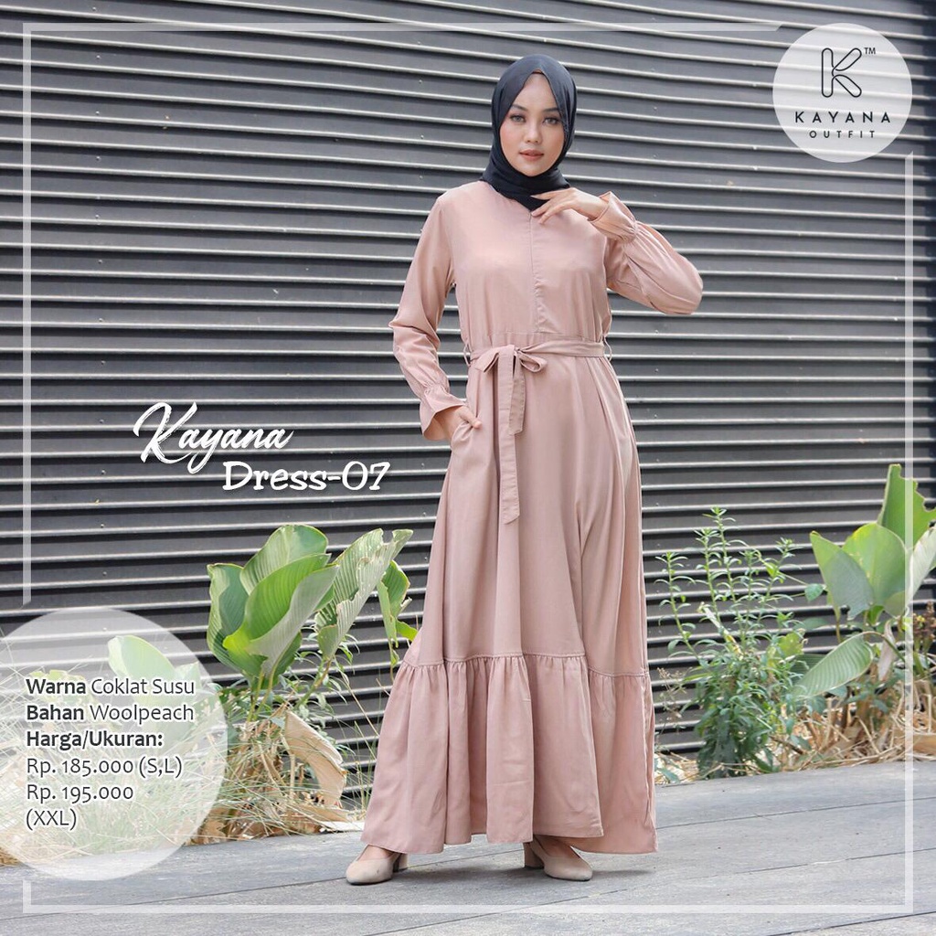 KYN Dress 07 - Dress Wanita Kekinian Bahan Wolfis Premium