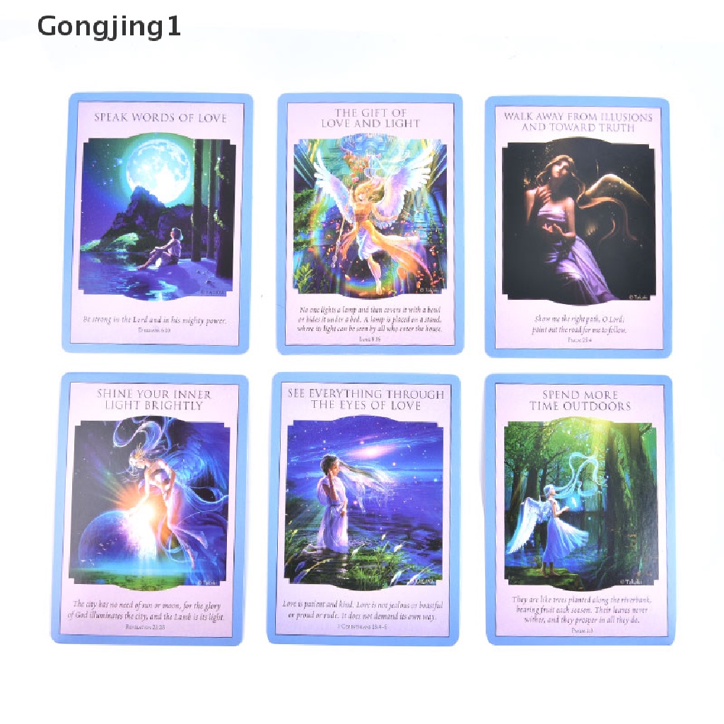 Gongjing1 44PCS / Set Kartu Tarot Love Light Divine Oracle Bahasa Inggris