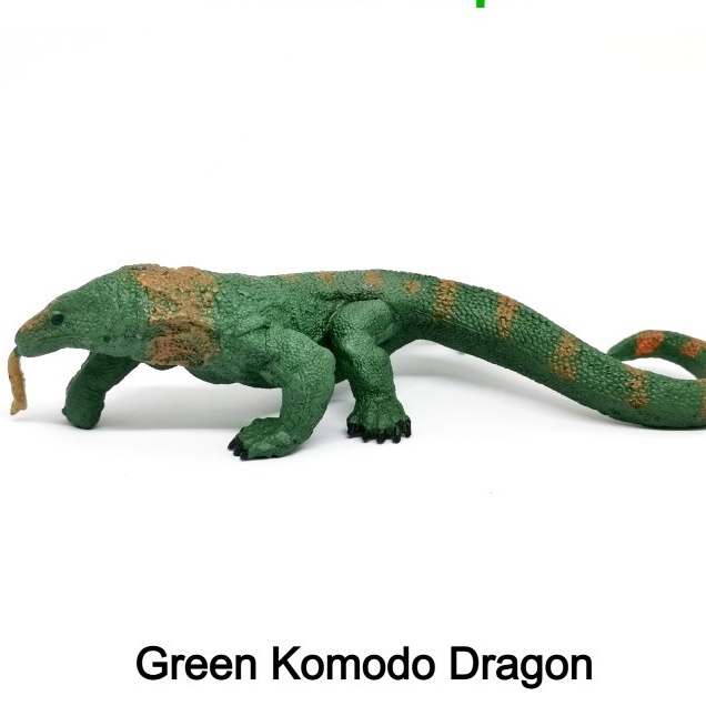 Green Komodo Dragon Animal Figure / Miniatur Mainan Komodo Hijau