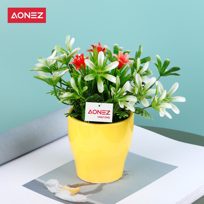 Aonez bunga hias bunga artificial murahbunga mini hiasan tanaman kaktus hias dengan pot-3