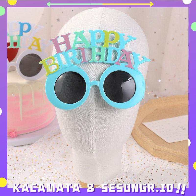 Kacamata Ulang Tahun Kacamata happy birthday korea Lucu Huruf Pribadi Kacamata Menggemaskan - SG