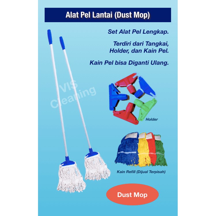 Set Lengkap Alat Pel (Dust Mop) dengan Kain Impor