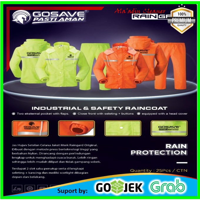 PROMO 12.12 Jas Hujan Pria GOSAVE RAINGARD MOTOR BAJU CELANA SETELAN ORANGE