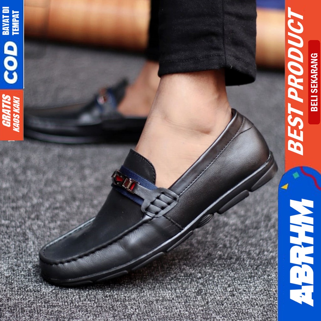 Abrhm Onic - Sepatu Formal Pria Pantofel Kulit Asli