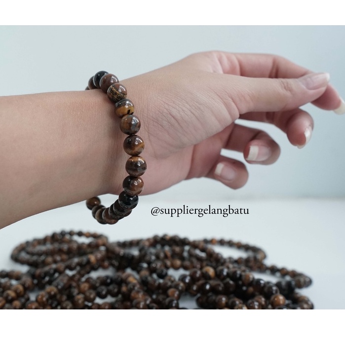 Batu Asli Gelang Tiger Eye Coklat biduri sepah kesehatan mewah bos