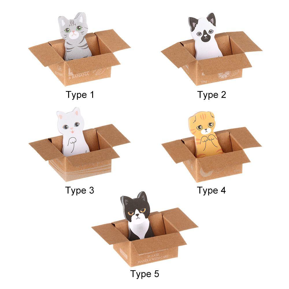 Populer Kartun Kucing Sticky Notes Self-adhesive Stationery Stiker Lucu Bookmark Memo Pad