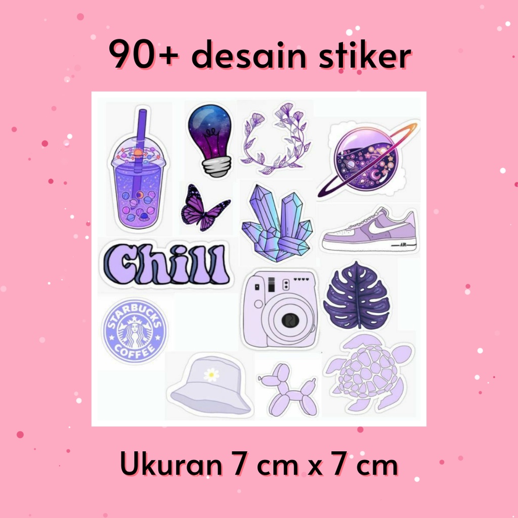 

Sticker Aesthetic Purple Edition / Stiker Estetik 7x7 cm / Stiker Murah