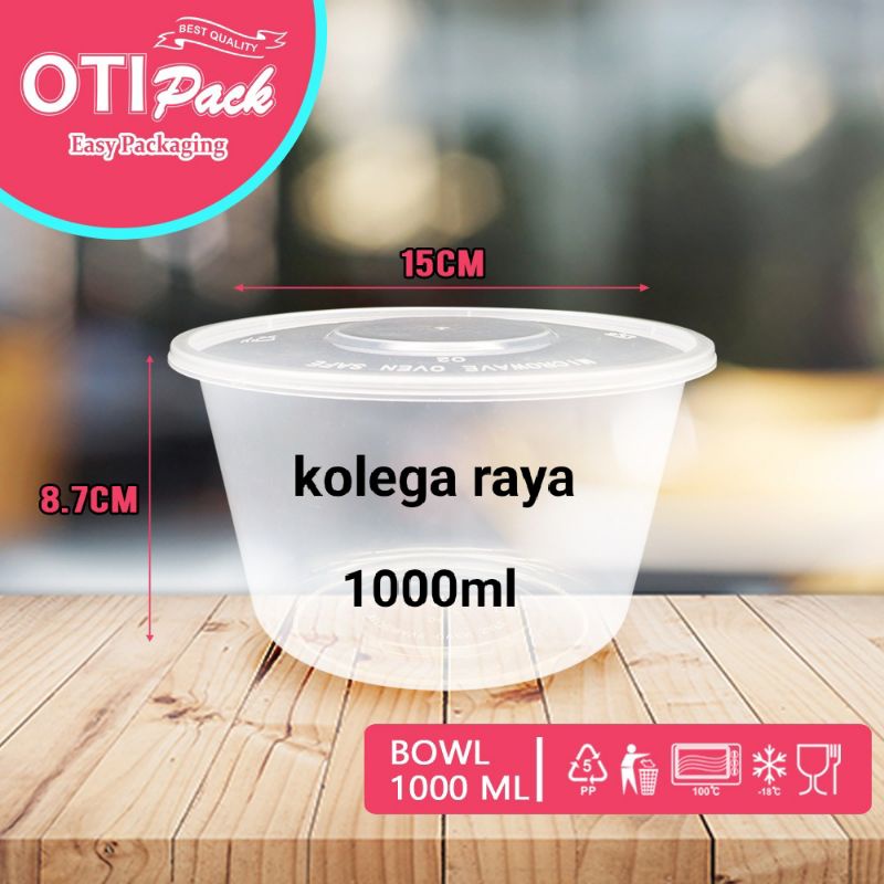 Kotak MakanThinwall Plastik Model Bowl Mangkuk  OTB 1000ML  ISI 25pcs