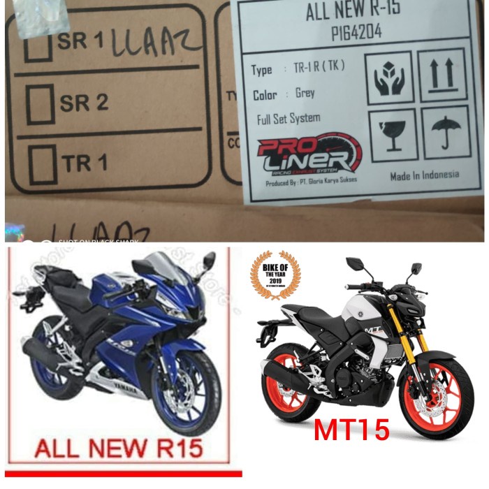 Knalpot Proliner TR1 Short Titanium R15 V3 / MT15 Original