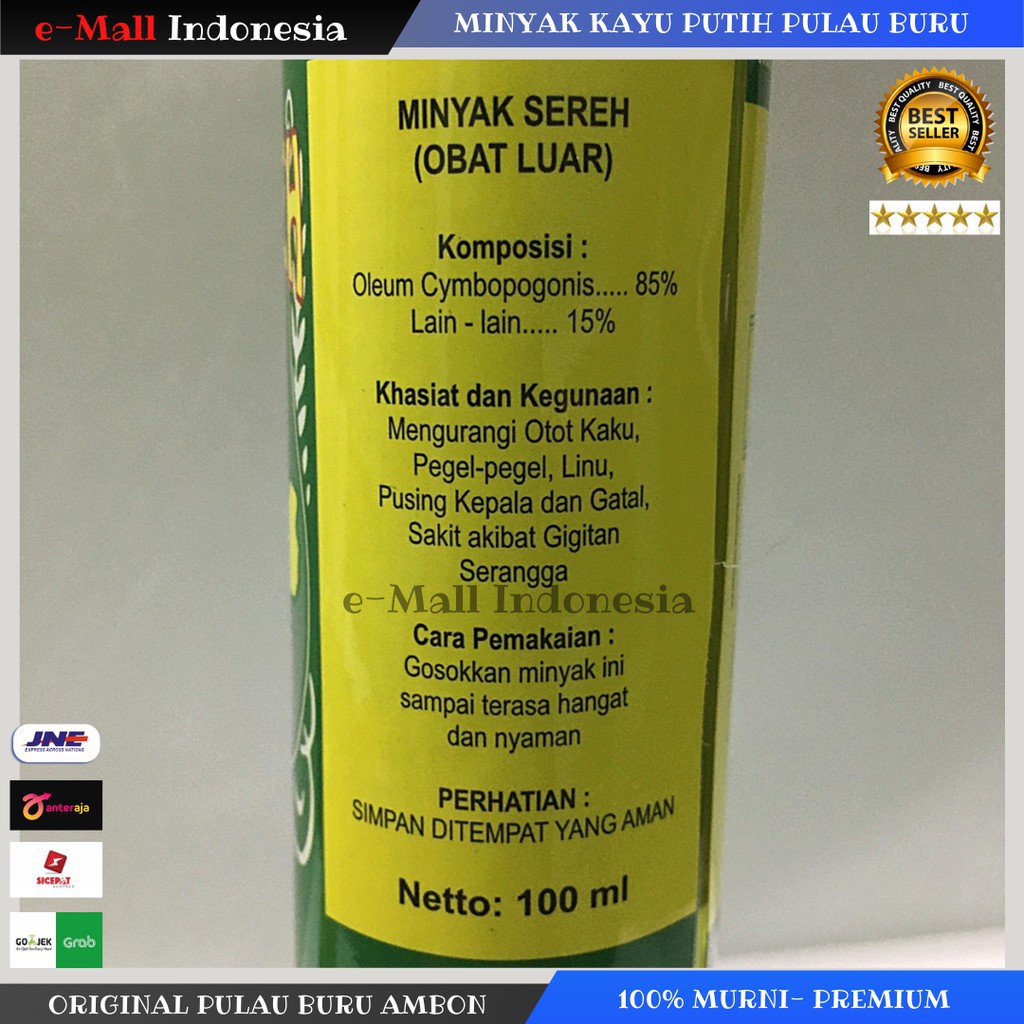 Minyak Sereh Asli Pulau Buru Ambon / Murni 100% Original / Botol Spray - 50 ml