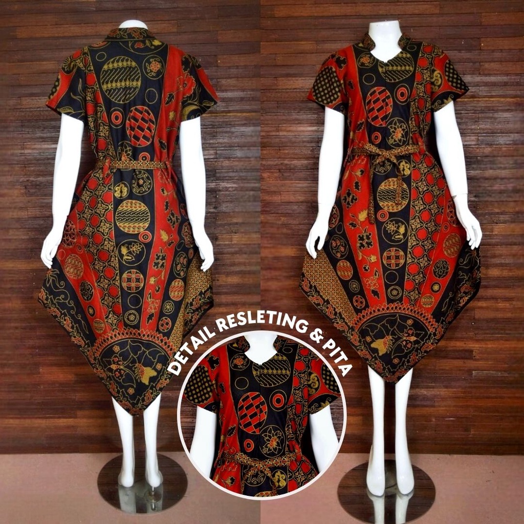 LANGITJUA BAJU BATIK KONDANGAN WANITA| DRESS BATIK LENGAN PENDEK BUSUI FRIENDLY