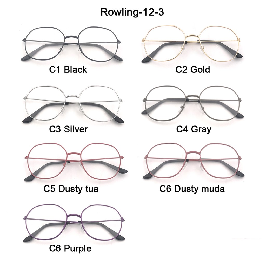 rowling(12-3)Frame&amp;Lensa Kacamata/Kacamata Fashion Pria&amp;Wanita/New Fashion/Rowling New Sunglasses Kacamata Fashion