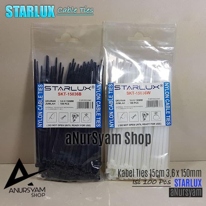 

Kabel Ties 15 cm 3,6 x 150mm STARLUX (Isi 100 pcs) Nylon Cable Ties anursy44 Murah