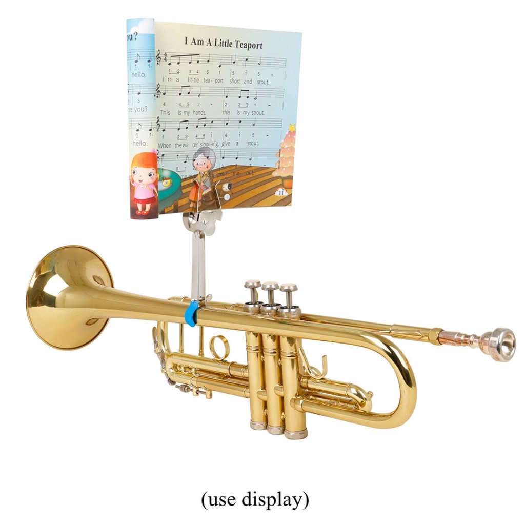 Stand Holder / Dudukan Partitur Musik Terompet Model Clip-on Bahan Stainless Steel