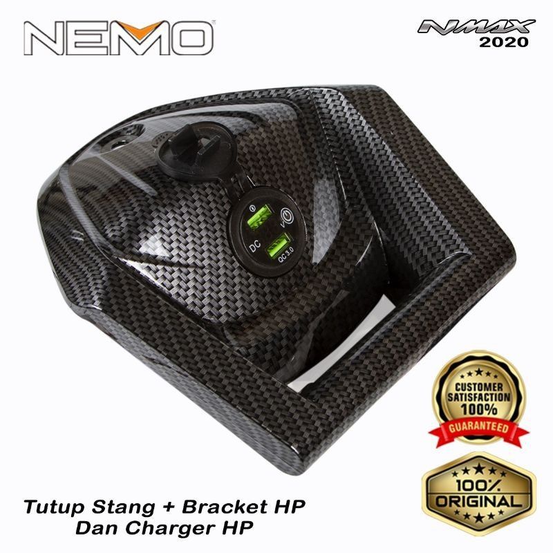 Cover Stang + Braket Hp dan Charger Hp All new Nmax 2020 NEMO ORIGINAL( NEW TYPE)