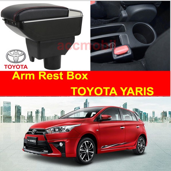 Arm Rest Box Kotak Alas Lengan TOYOTA YARIS dual stack 7 Port USB Charger
