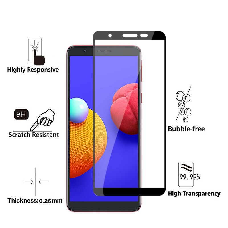 PAKET Tempered Glass Anti Gores Layar SAMSUNG A01 CORE + Tempered Glass Camera Back Lens