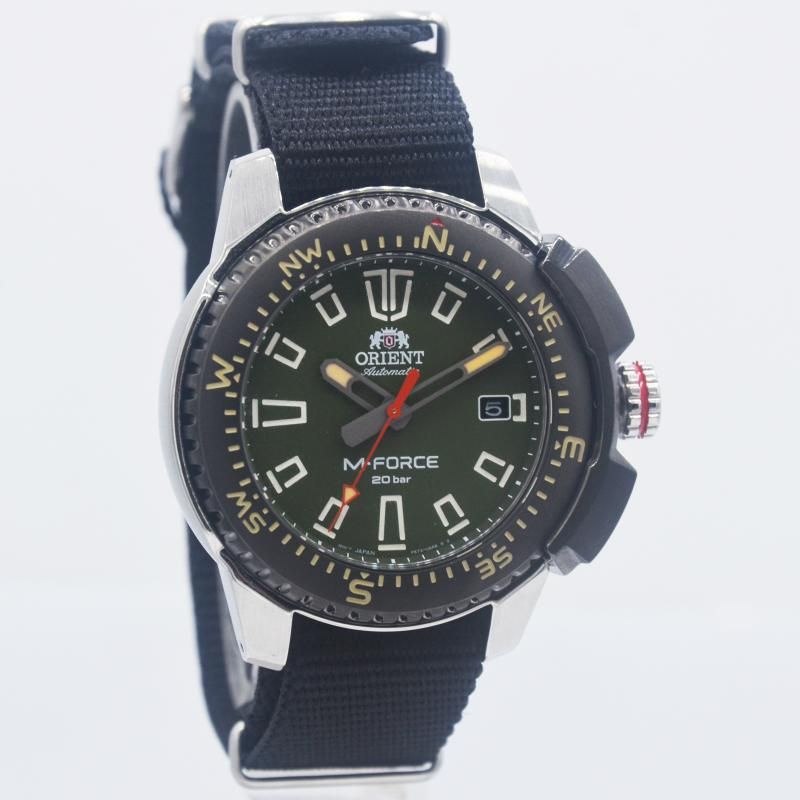 JAM TANGAN PRIA ORIENT M-FORCE RA-AC0N03E10B AUTOMATIC STRAP KANVAS ORIGINAL GARANSI 2 TAHUN