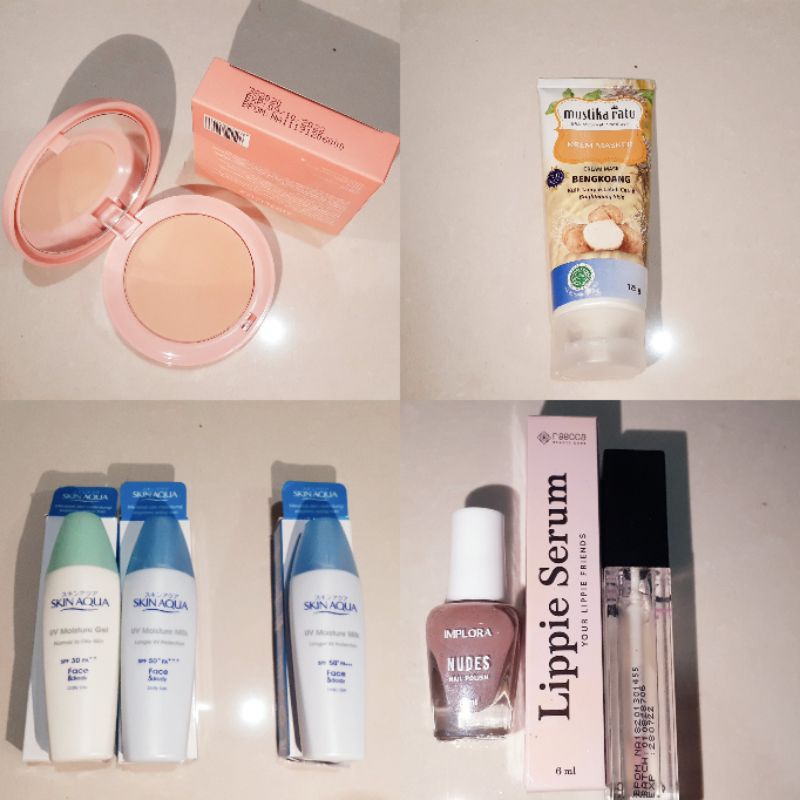 PRELOVED(skincare&make up) skin aqua,Y.O.U compact powder,masker mustika ratu,raecca+kutek implora