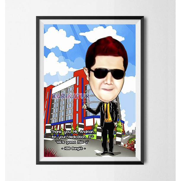 Karikatur Digital Sketsa Wajah  (Hadiah Wisuda, Couple, Farewell Kantor )