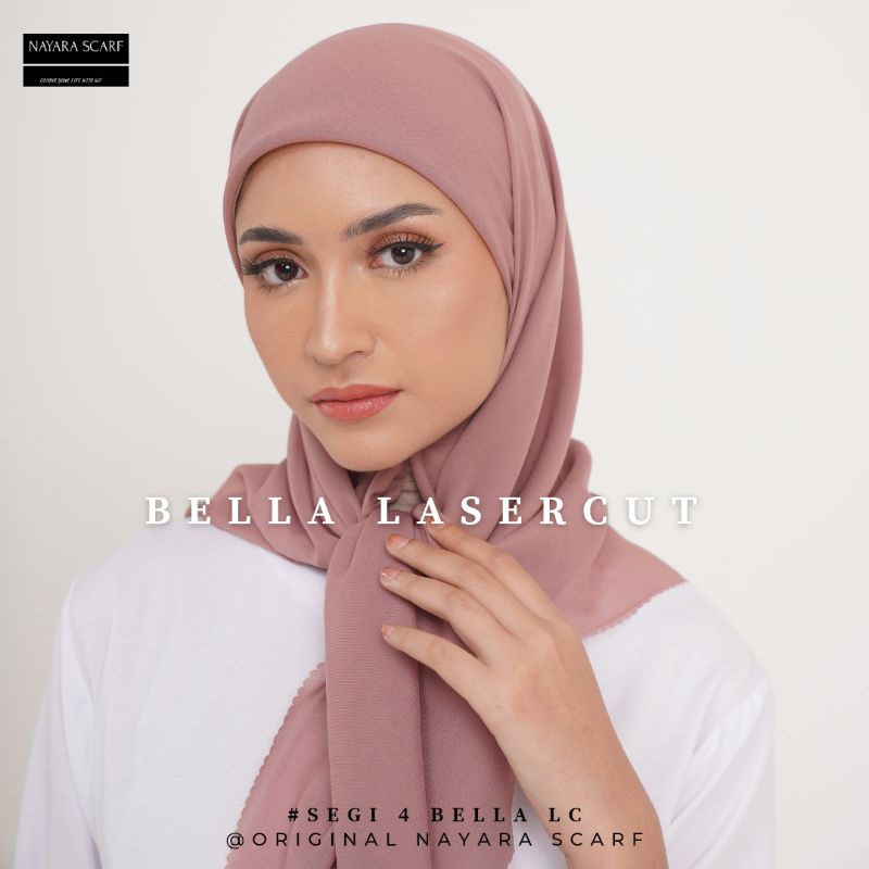 Hijab Bella Square Lasercut LC - Segi Empat Bella Square Pollycotton Kualitas Original Premium