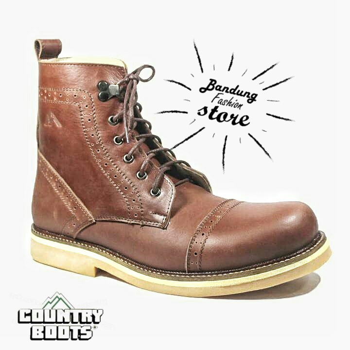 SepatuBootsWingTip SepatuBootsPriaKulit By Country Boots | Original Handmade