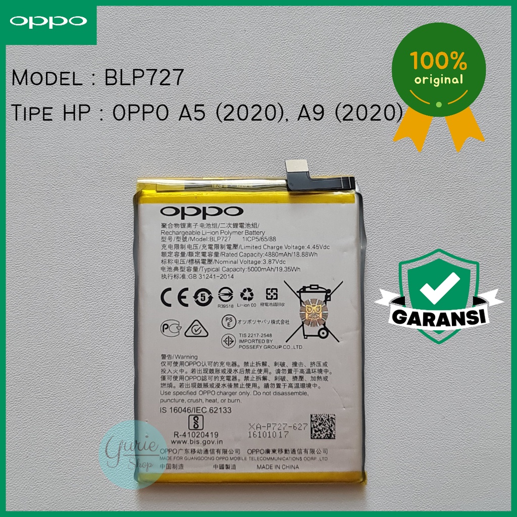 BATERAI BATTERY BATRE OPPO A5 A9 2020 REALME C11 BLP727 ORIGINAL