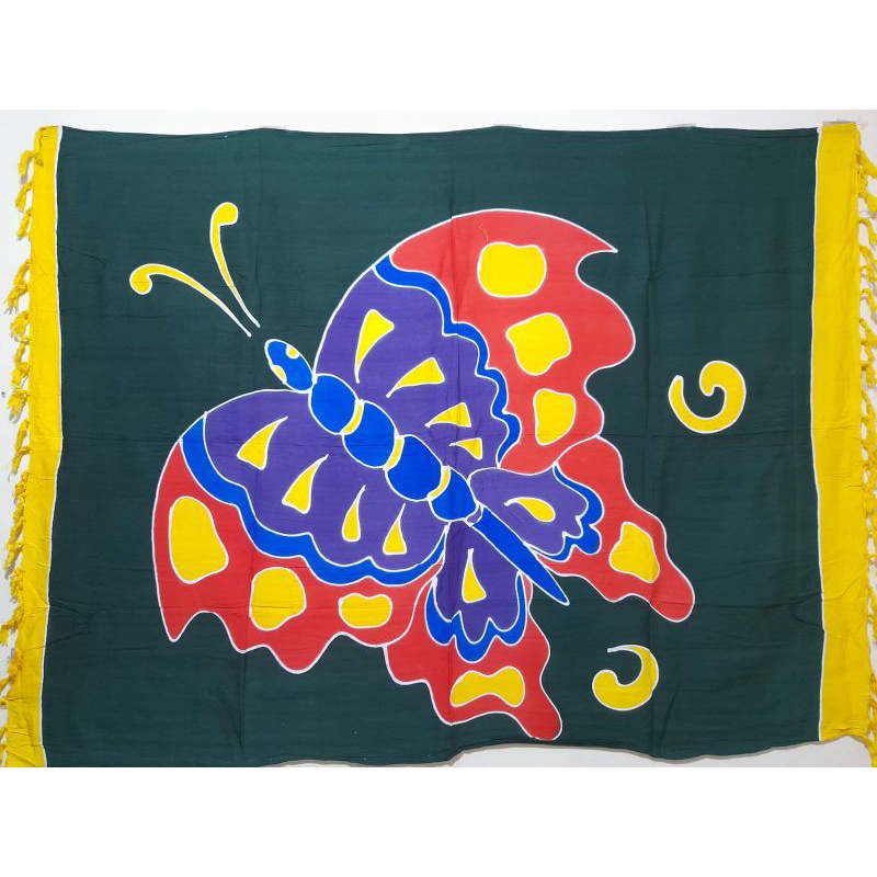 Sarung pantai lukis khas bali | Sarung pantai handmade | Kain pantai lukis | Sarung pantai murah-Kupu isi rombe 1