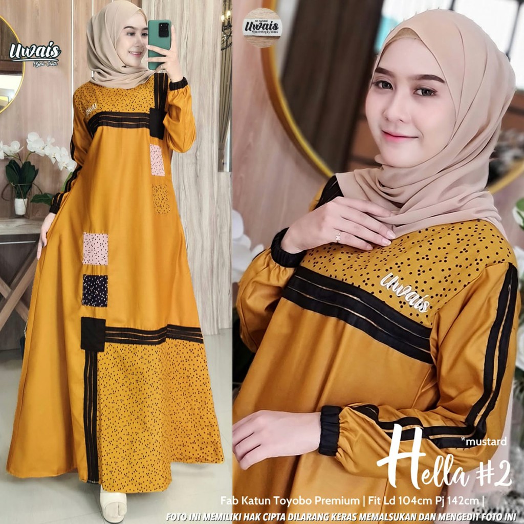 HELLA #2 DRESS GAMIS MUSLIM KATUN TOYOBO ORI BY UWAIS