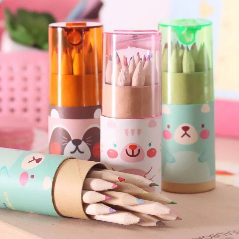 

VLL 42 pensil warna anak motif lucu plus serutan