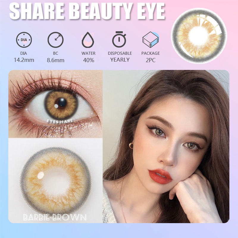 [✅COD] BARBIE SERIES Lensa Kontak Berwarna Alami Misterius / Lensa Kontak Warna Alami Grey Softlens Mata Normal Nicelook Soflens Cokelat Minus 0.00 Soflen Model Terbaru 2023