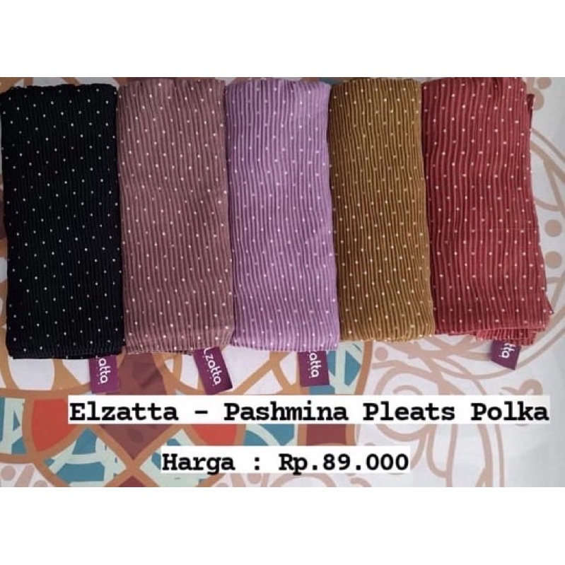 Pashmina Pleats Plisket Polka Elzatta Hijab