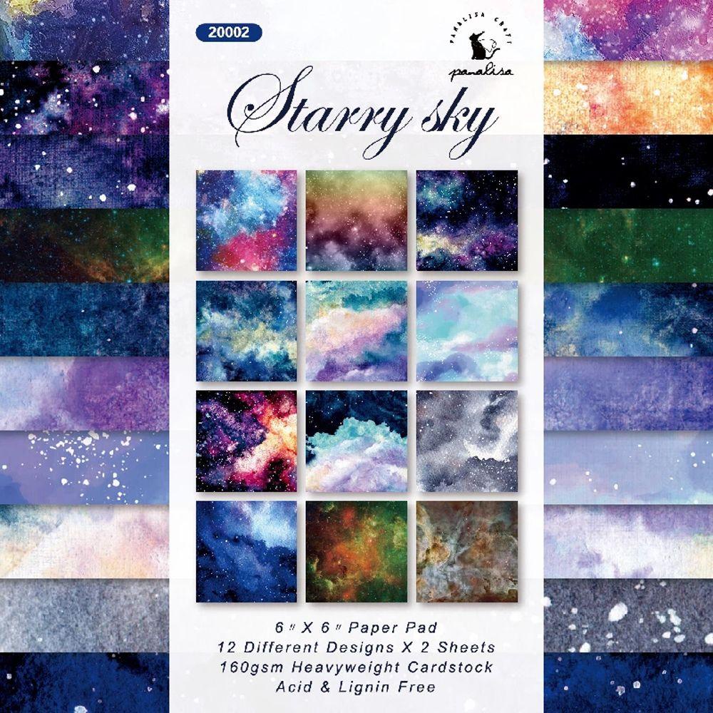 Lanfy Scrapbook Paper Art Background Hand Akun Bintang Skylight Bermotif Bahan Membuat Kartu Kertas 24lembar Craft Paper