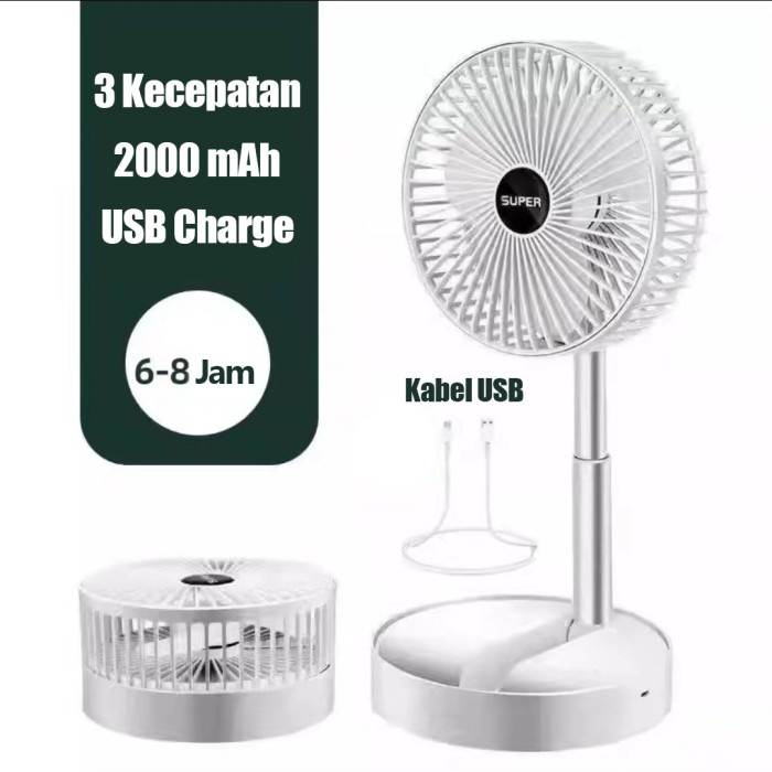 Kipas Lipat Portable Listrik Charge USB Folding Fan Multifungsi / Kipas Angin Lipat / Kipas Meja / Kipas Angin Portable Putar 180 Portable Mini Fan Recharge / Portable fan folding stand / Kipas Angin Lipat Portable USB Charger /Kipas Angin Meja Putar 180°