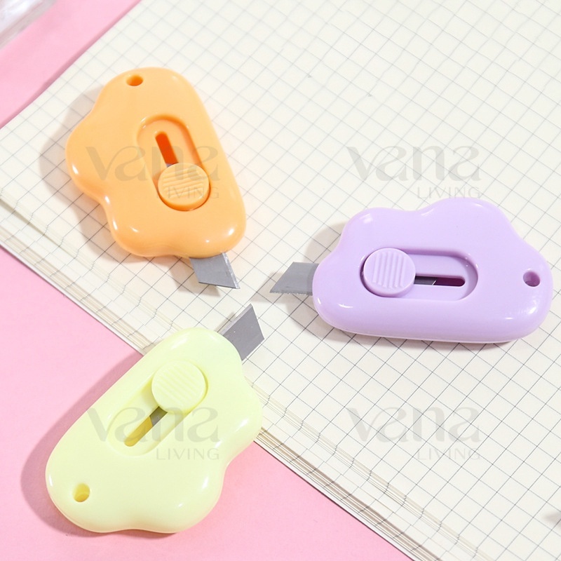 Vana Cutter Mini Lucu Karakter Model Awan Pembuka Paket Cute Aesthetic Pisau Silet Portable Pemotong Isolasi Lakban Kertas