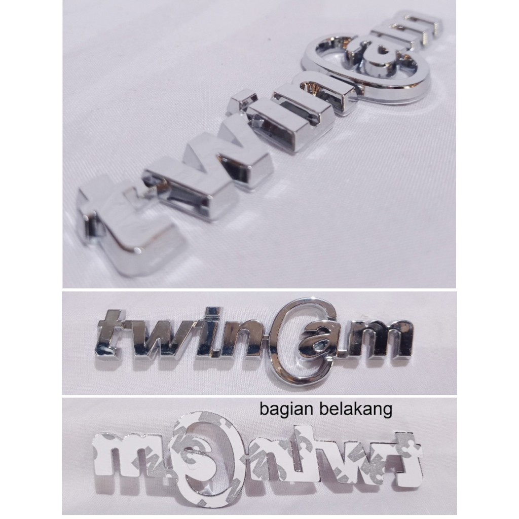 Emblem Logo Mobil Tulisan Toyota Twincam Chrome Best Produk
