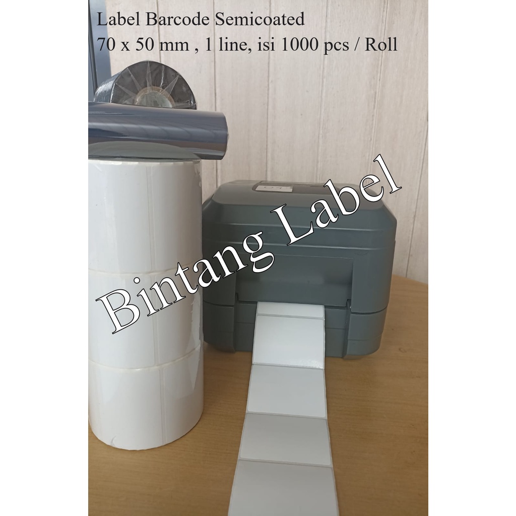 

LABEL BARCODE SEMICOATED 70X50 MM 1 LINE ISI 1000 PCS/ROLL