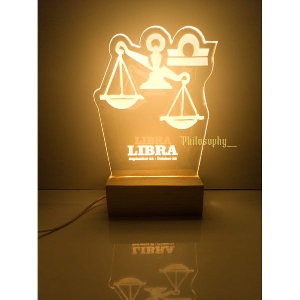 Lampu hias acrylic ZODIAK / acrylic lamp / lampu hias / lampu led acrylic / kado special / gift