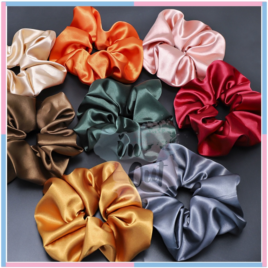 Scrunchie Ikat Rambut satin Ikat Rambut Cepol Hijab Scrunchie korea Fashion murah ACC10