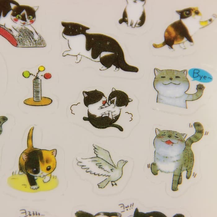 POZZATOON Diary Deco Sticker - Cute Cat &amp; Friends (6pcs)