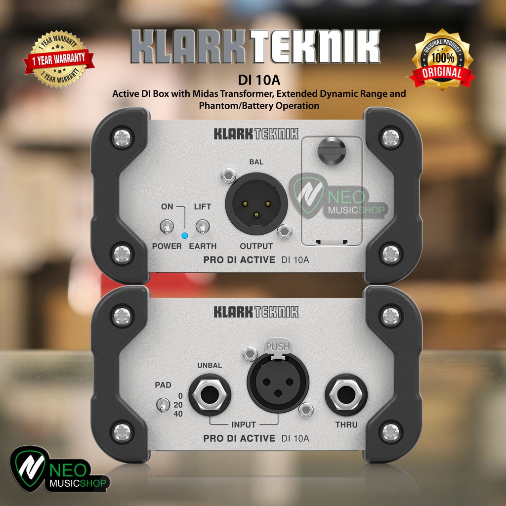 KLARK TEKNIK DI10A Active DI Box with Midas Transformer